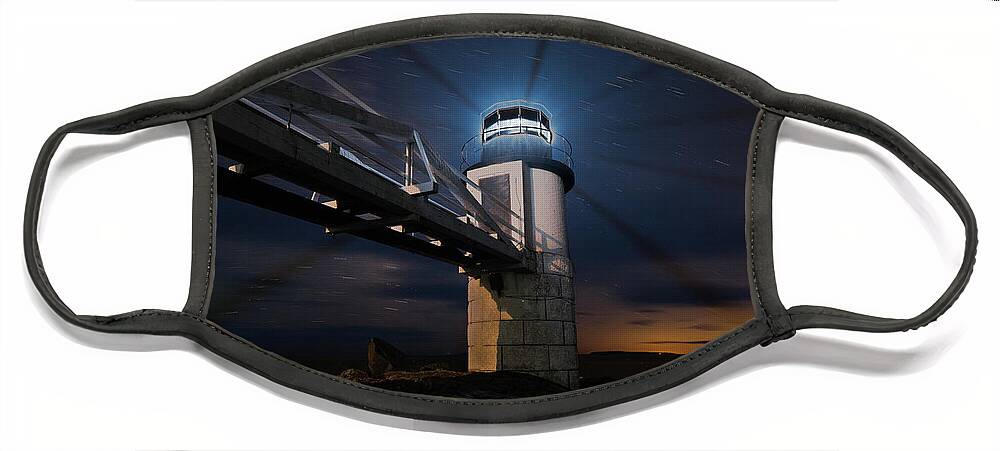 Marshall Point Face Mask featuring the photograph Marshall Point Light by Hal Mitzenmacher
