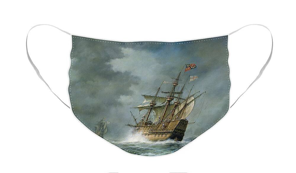 Mary Rose Face Mask featuring the painting Mary Rose by Richard Willis