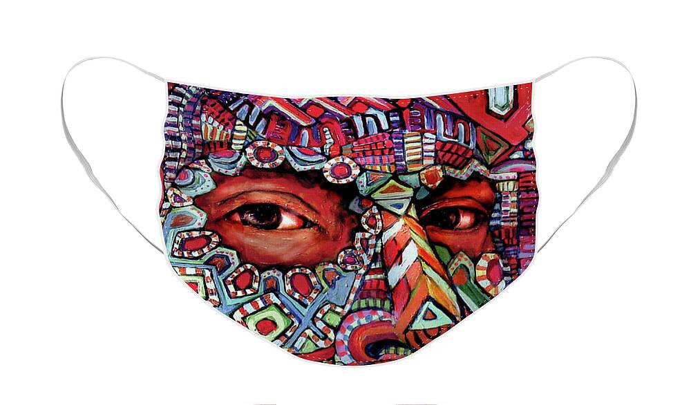 Mask Face Mask featuring the painting Masque Number 4 by Cora Marshall