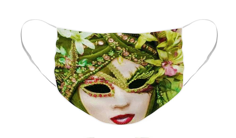 Mask Face Mask featuring the digital art Masquerade 4 by Charmaine Zoe