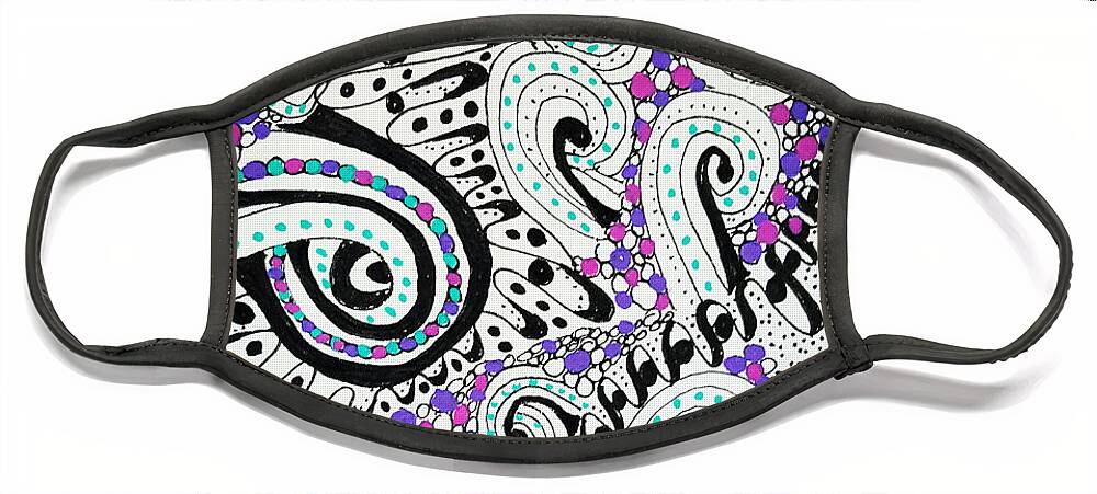 Zentangle Face Mask featuring the drawing Maze by Carole Brecht