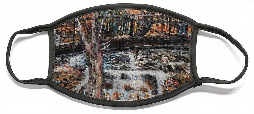 Waterfalls Face Mask featuring the painting Memories by Nadine Rippelmeyer