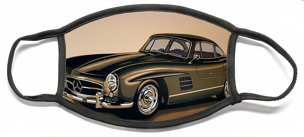 Mercedes Benz Face Mask featuring the painting Mercedes Benz 300 SL 1954 Painting by Paul Meijering