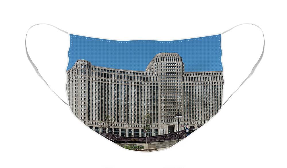 Art Face Mask featuring the photograph Merchandise Mart by David Levin