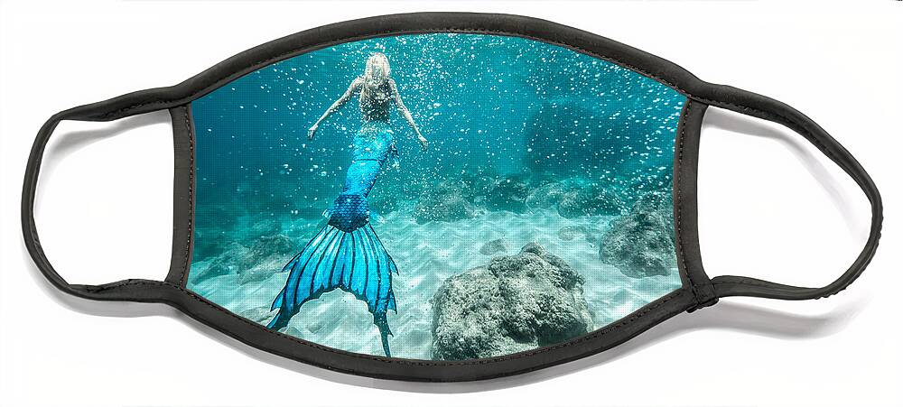Hawaii Face Mask featuring the photograph Mermaid Blues by Leonardo Dale