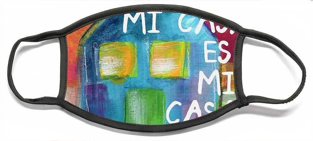 House Face Mask featuring the painting Mi Casa Es Mi Casa- Art by Linda Woods by Linda Woods