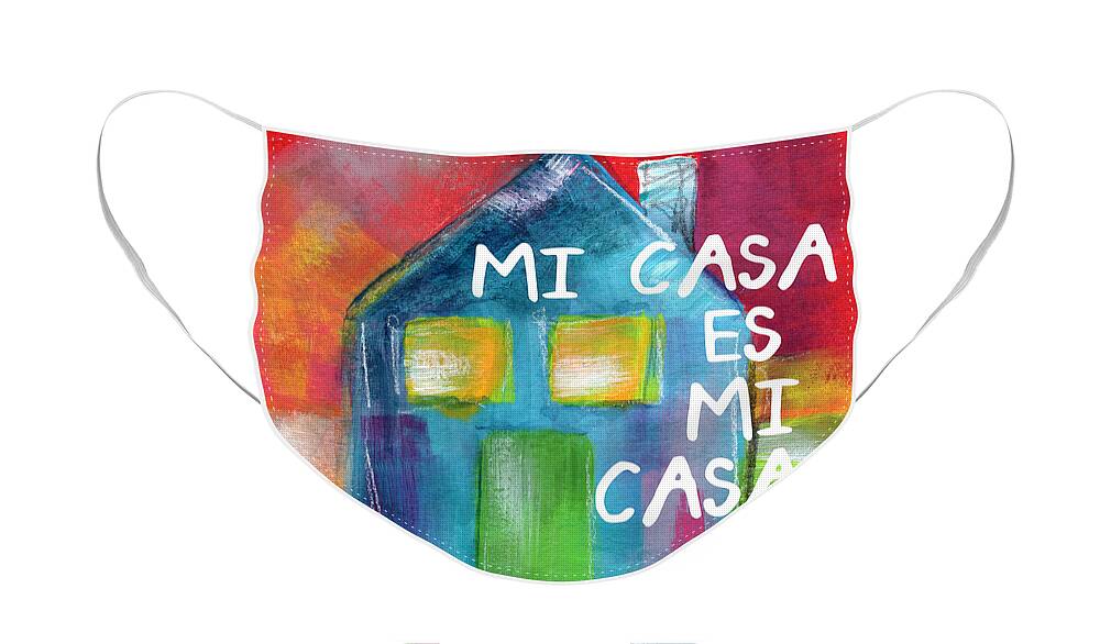 House Face Mask featuring the painting Mi Casa Es Mi Casa- Art by Linda Woods by Linda Woods