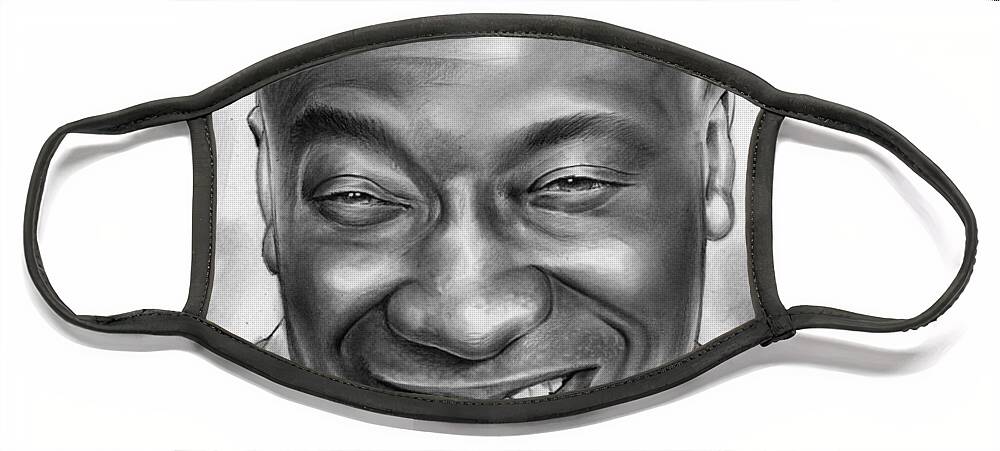 Michael Clarke Duncan Face Mask featuring the drawing Michael Clarke Duncan by Greg Joens