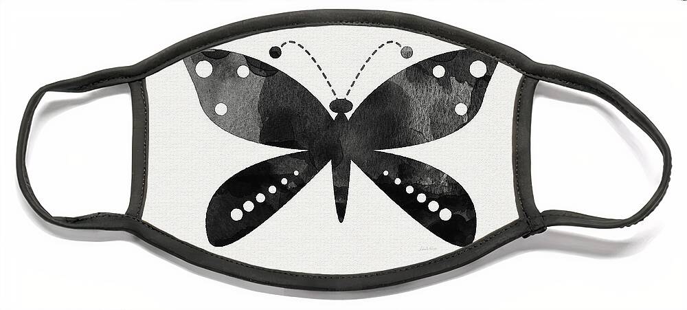 Butterfly Face Mask featuring the painting Midnight Butterfly 4- Art by Linda Woods by Linda Woods