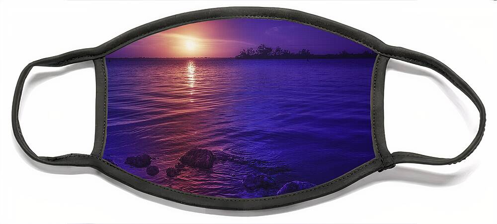 Sunset Face Mask featuring the photograph Midnight Sun by Tim Wemple
