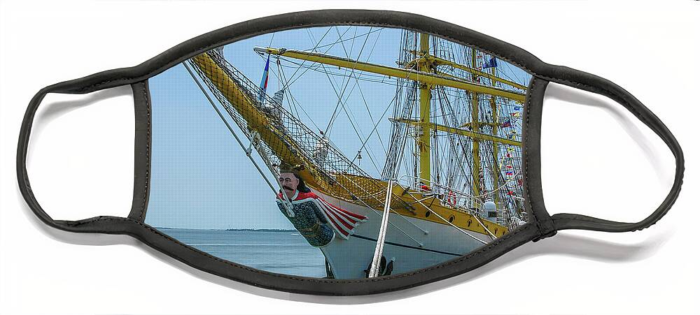 Mircea Face Mask featuring the photograph Mircea Tall Ship Docked in Charleston SC by Dale Powell