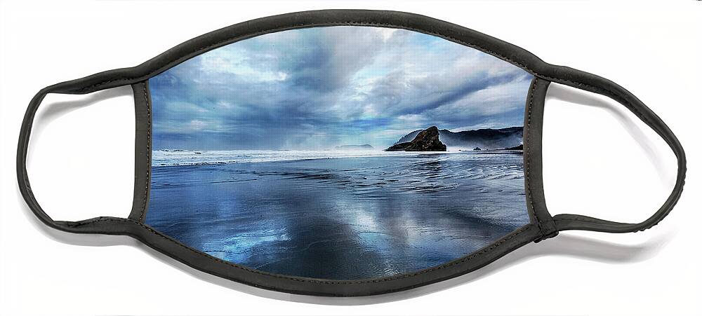 Clouds Face Mask featuring the photograph Mirror of Light by Debra and Dave Vanderlaan