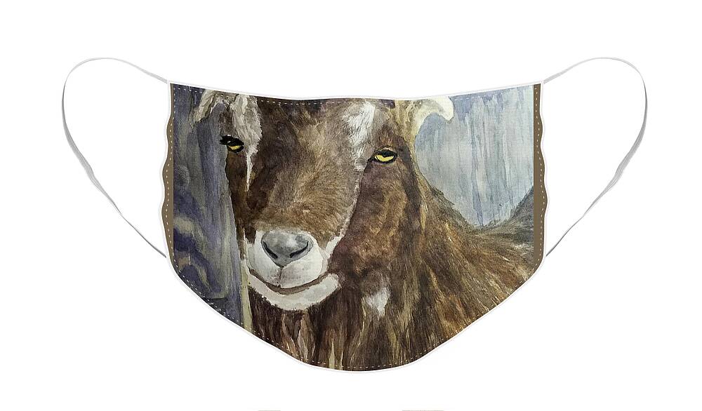 Goat Face Mask featuring the painting Miss O'Brien by Sharon E Allen