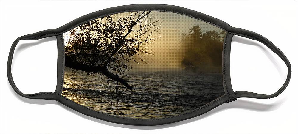 Mississippi River Face Mask featuring the photograph Mississippi river Foggy June Sunrise by Kent Lorentzen