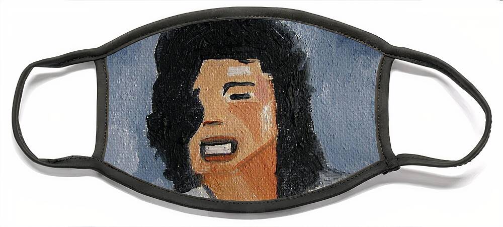 Michael Jackson Face Mask featuring the painting MJ one of five number two by Patricia Arroyo