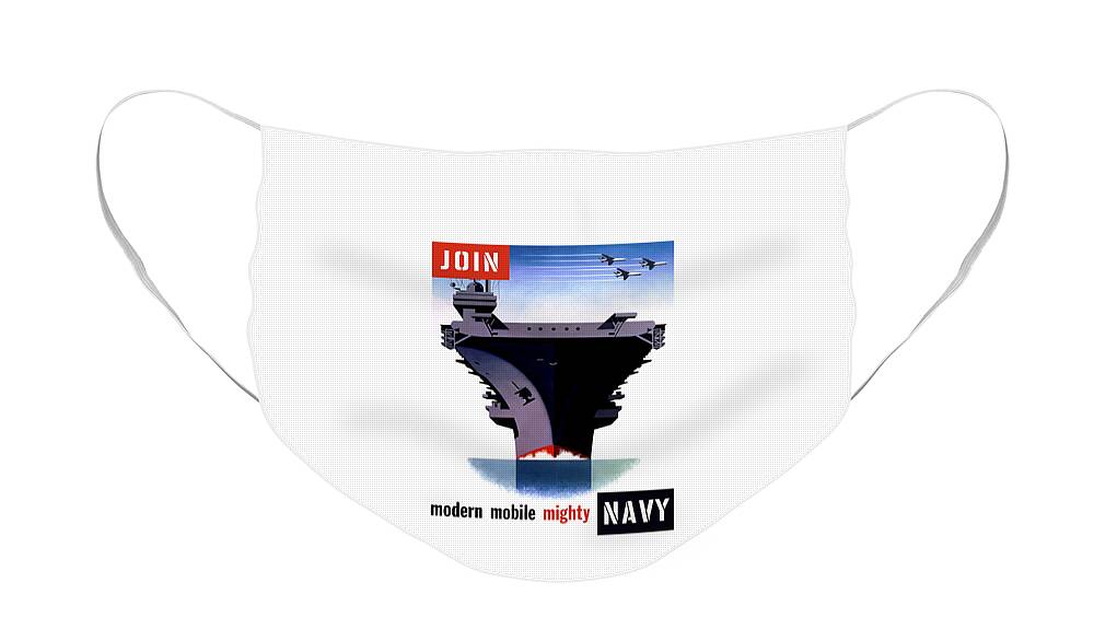 Ww2 Face Mask featuring the painting Modern Mobile Mighty Navy by War Is Hell Store