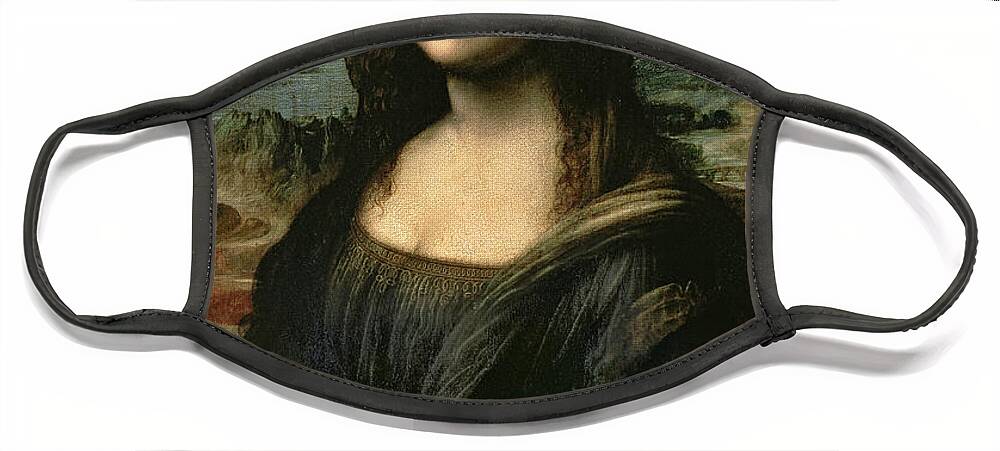 #faatoppicks Face Mask featuring the painting Mona Lisa by Leonardo da Vinci