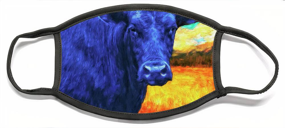 Cow Face Mask featuring the painting Montana Blue by Sandra Selle Rodriguez