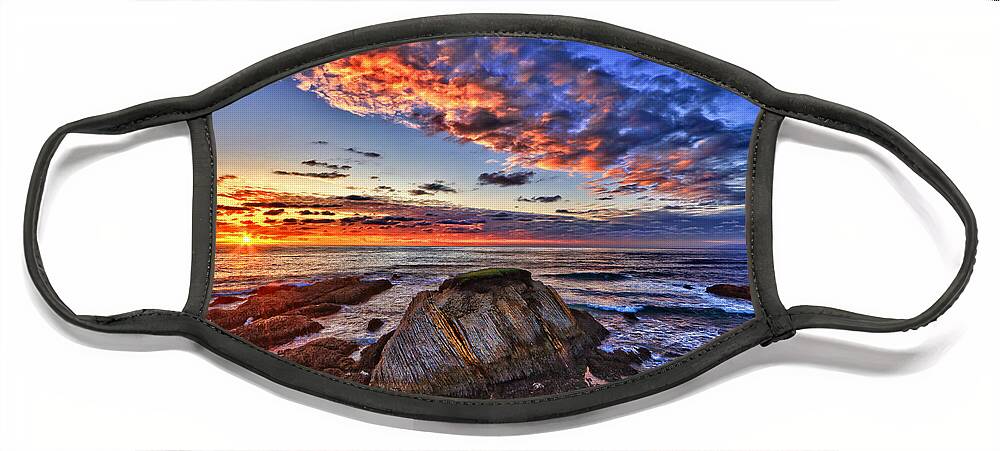 Sunset Face Mask featuring the photograph Montana de Oro sunset by Beth Sargent