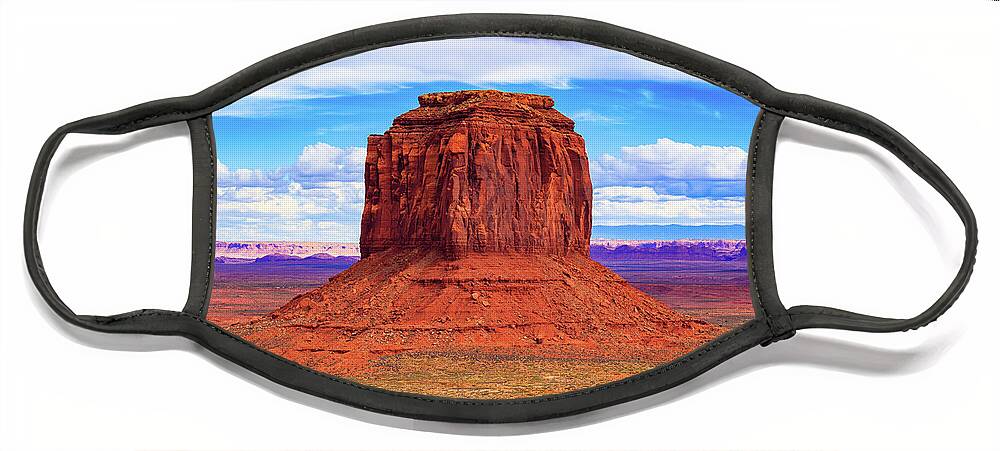 Merrick Butte Face Mask featuring the photograph Monument Valley Butte II by Raul Rodriguez