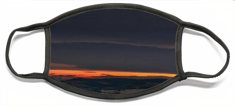 Berkshire Face Mask featuring the photograph Horizon on Fire by Framing Places