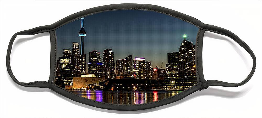 Toronto Face Mask featuring the photograph Moon Over Toronto by Phil Spitze