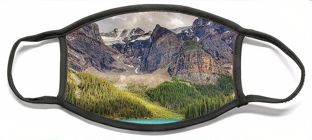 Moraine Lake Face Mask featuring the photograph Moraine Lake loop views by Nadia Seme