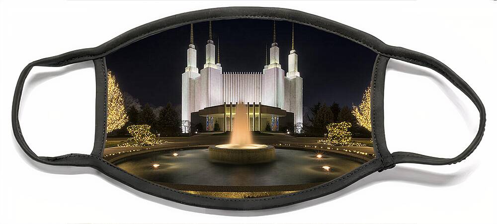 Mormon Temple Face Mask featuring the photograph Mormon Temple by Robert Fawcett