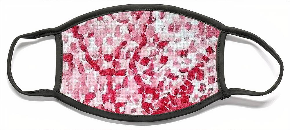 Pink Face Mask featuring the painting Mosaic Tree by Suzanne Berthier