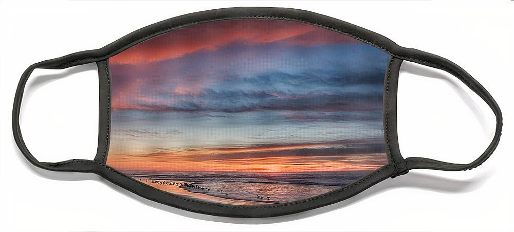 Central California Coast Face Mask featuring the photograph Moss Landing Sunset by Bill Roberts