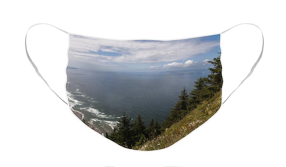 Coast Face Mask featuring the photograph Mountain and Beach by Robert Potts