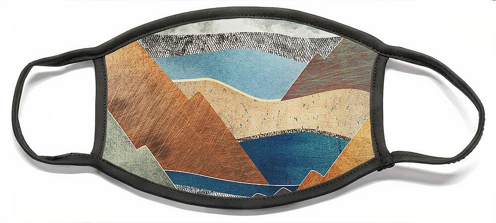 Mountain Face Mask featuring the digital art Mountain Pass by Spacefrog Designs