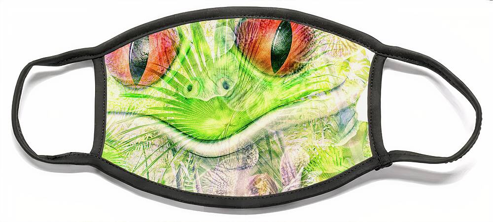 Frog Face Mask featuring the mixed media Mr Ribbit by Pamela Williams