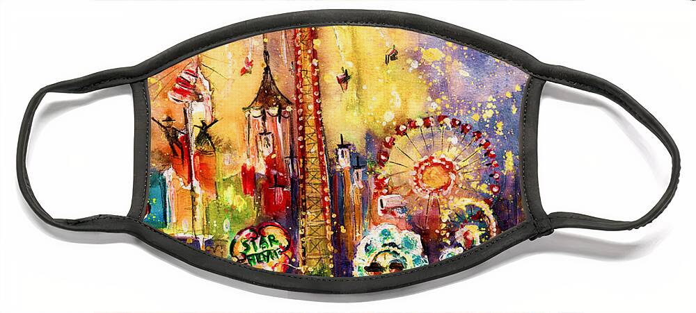 Travel Face Mask featuring the painting Munich Authentic by Miki De Goodaboom