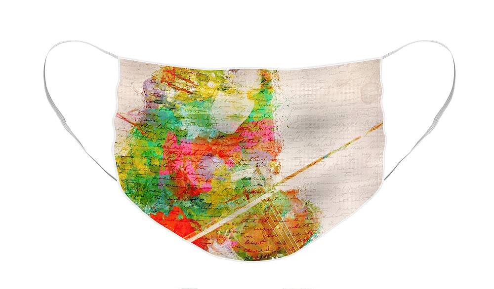 Violin Face Mask featuring the digital art Music In My Soul by Nikki Smith