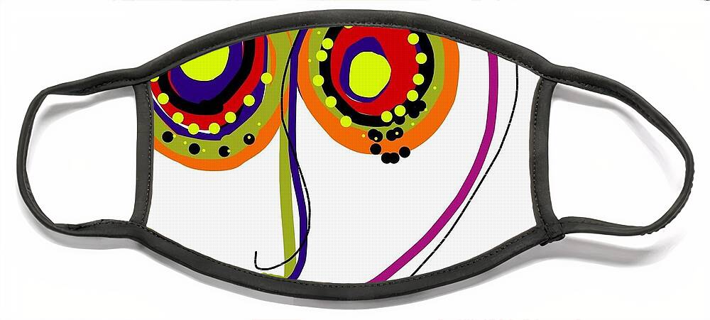 Abstract Face Mask featuring the digital art My Funny Valentine by Susan Fielder