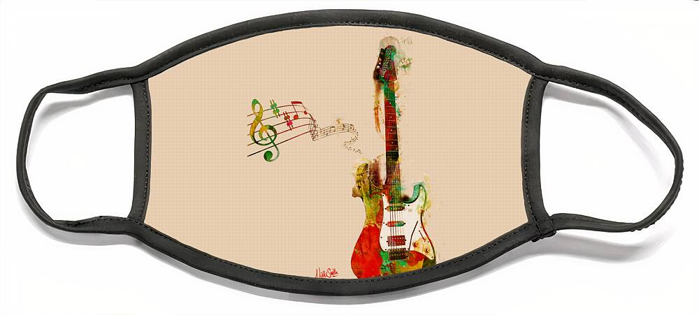 Guitar Face Mask featuring the digital art My Guitar Can SING by Nikki Smith