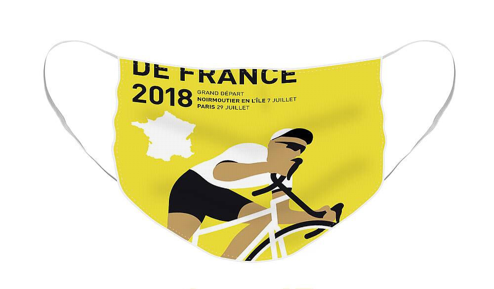 2018 Face Mask featuring the digital art My Tour De France Minimal Poster 2018 by Chungkong Art
