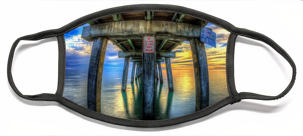 Architecture Face Mask featuring the photograph Naples Pier by Raul Rodriguez