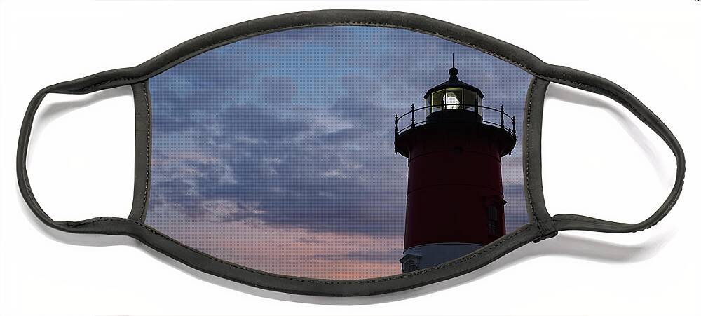 Blue Hour Face Mask featuring the photograph Nauset Light lighthouse at sunset by Marianne Campolongo