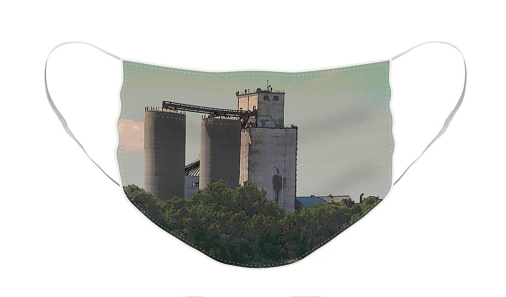 Old Fashioned Family Farm Face Mask featuring the photograph Nebraska Farm Life - Feed Mill by Colleen Cornelius