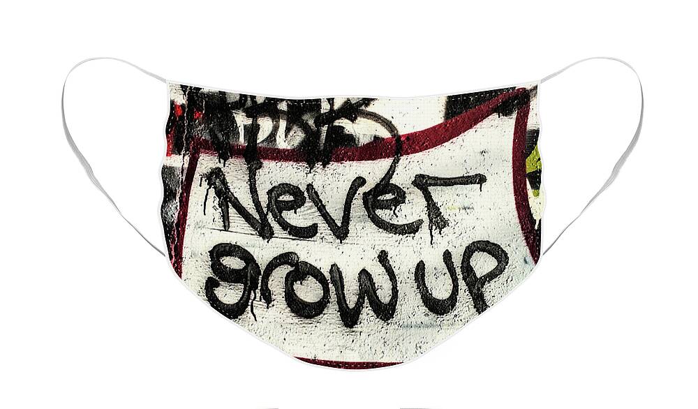 Never Grow Up Face Mask featuring the photograph Never Grow Up by Terry Rowe