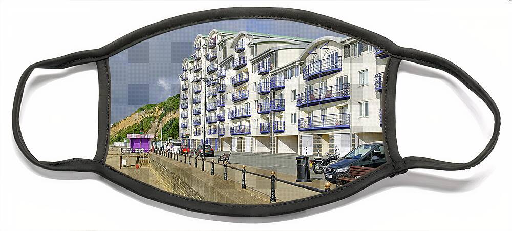 Europe Face Mask featuring the photograph New Flats Overlooking Sandown Esplanade by Rod Johnson
