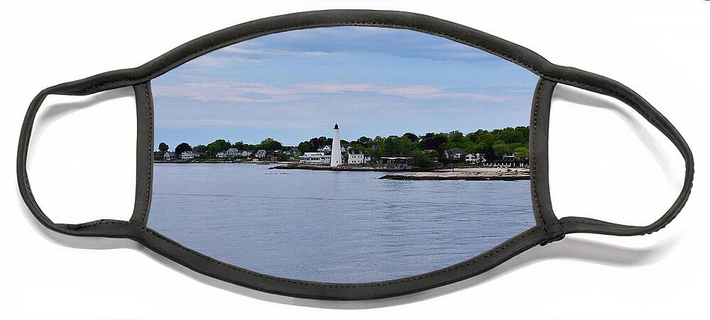 Lighthouse Face Mask featuring the photograph New London Harbor Lighthouse by Nicole Lloyd