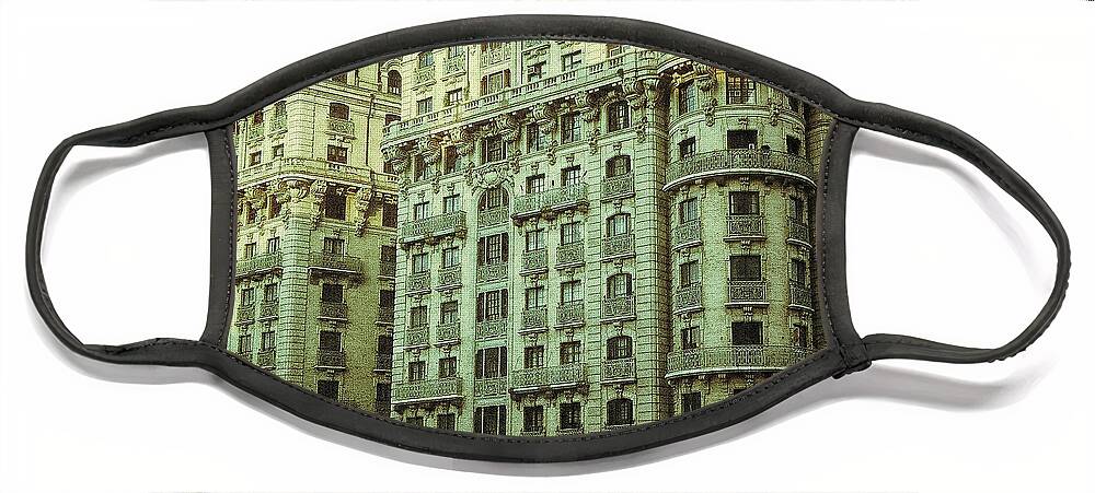 New York Face Mask featuring the digital art New York Upper West Side Apartment Building by Amy Cicconi