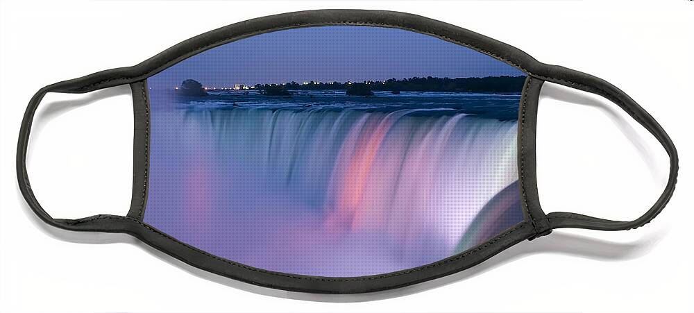 3scape Photos Face Mask featuring the photograph Niagara Falls at Dusk by Adam Romanowicz