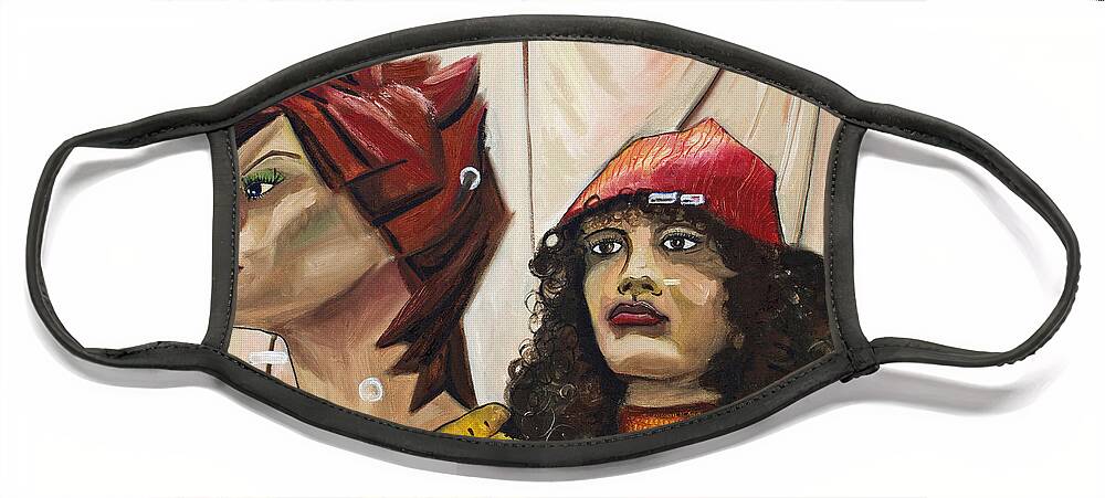 People Face Mask featuring the painting Nina and Star by Patricia Arroyo