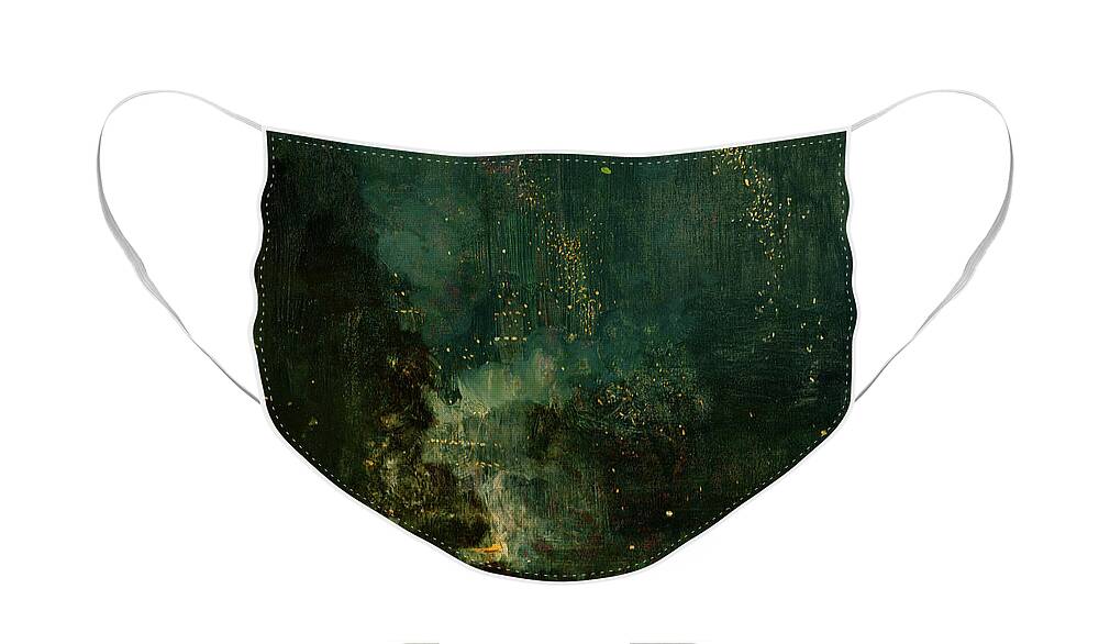 Nocturne Face Mask featuring the painting Nocturne in Black and Gold - the Falling Rocket by James Abbott McNeill Whistler