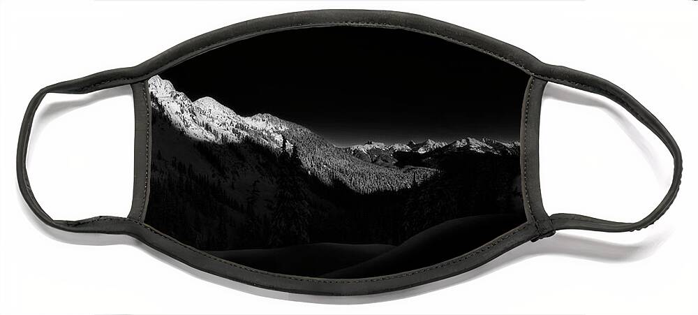 Baker Face Mask featuring the photograph North Cascades National Park Black and White by Pelo Blanco Photo