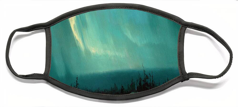 North Star Face Mask featuring the painting Northern Lights, Arctic by Sydney Mortimer Laurence